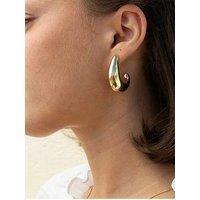 Seol + Gold 18Ct Gold Plated Xl Curved Stud Earrings