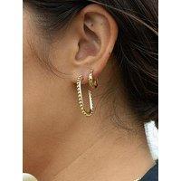Seol + Gold 18Ct Gold Plated Large Bobble Half Hoop Earrings