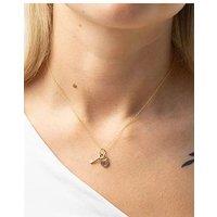Seol + Gold 18Ct Gold Plated Lock & Key Charm Necklace