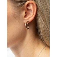 Seol + Gold 18Ct Gold Plated Emerlad Constellation Cz Stud