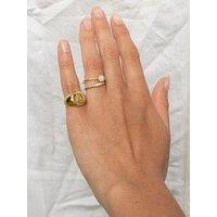 Seol + Gold 18Ct Gold Plated Angel Cherub Signet Ring