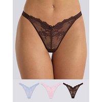 Boux Avenue Fran High Leg Thong 3Pk - Chocolate Mix