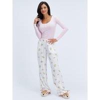 Boux Avenue Womens Waffle Top Deer Print Pyjama Set - Pink