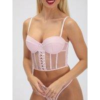 Boux Avenue Boux Avenue Selene Satin Balconette Basque - Light Pink
