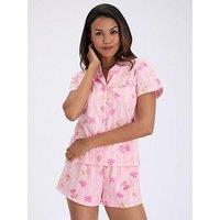 Boux Avenue Womens Popcorn Club Button-Through Shortie Pyjama Set - Pink