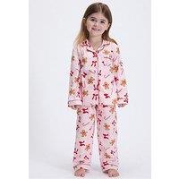 Boux Avenue Girls Gingerbread & Candy Cane Christmas Pyjamas - Pink