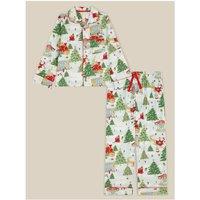 Monsoon Boys Vintage Christmas Button Through Pyjamas - Light Cream