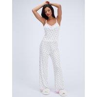 Boux Avenue Heart Rib Modal Cami Pj Set - Ivory Mix