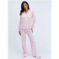 Boux Avenue Womens Piped Button-Through Pyjama Set - Red