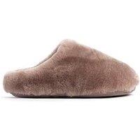 Just Sheepskin Womens Louise Full Sheepskin Mule Slippers - Coffee