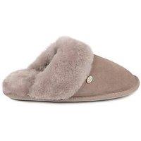 Just Sheepskin Womens Duchess Sheepskin Lined Slip-On Mule Slippers - Grey