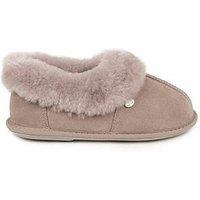 Just Sheepskin Womens Full Back Sheepskin-Lined Memory Foam Slippers - Grey