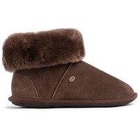 Just Sheepskin Womens Albery Sheepskin-Lined Suede Slipper Boots - Dark Brown