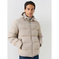 Gant Mens Active Cloud Hooded Padded Jacket - Beige