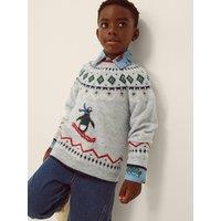 Monsoon Boys Fairisle Penguin Jumper - Grey