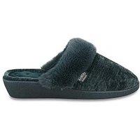 Totes Isotoner Womens Sparkle Heeled Mule Slippers - Green