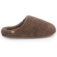 Totes Isotoner Womens Borg Swept Back Mule Slippers - Brown
