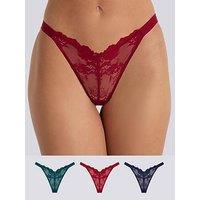 Boux Avenue Fran High Leg Thong 3Pk - Red Mix