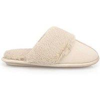 Totes Velour Moccasin Slippers - Natural