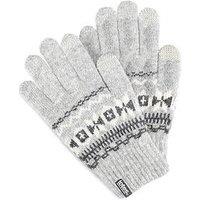 Totes Womens Fair Isle Knitted Gloves With Palm Grippers And Smartouch - Grey Fair Isle