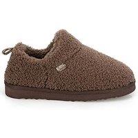 Totes Isotoner Womens Borg Bootie Slippers - Brown