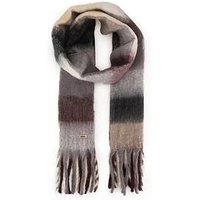 Totes Totes Womens Chunky Brushed Check Scarf - Burgundy Mix