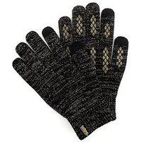 Totes Womens Sparkle Knitted Gloves With Palm Grippers And Smartouch - Black Sparkle
