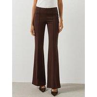 Mango Straight Seam Flared Leggings - Brown