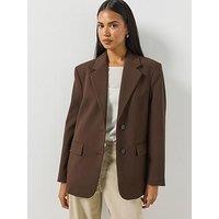 Mango Women'S Straight Blazer With Flap Pockets - Brown
