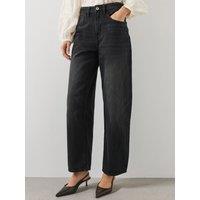 Mango Womens Bet High Rise Straight Leg Jeans - Grey