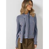 Mango Striped Cardigan With Detachable Scarf