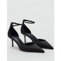 Mango Womens Pointed Toe Ankle Strap Stiletto Court Shoes - Black
