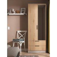 Swift Lane Tall 2 Door 2 Drawer Mirrored Robe