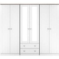 Swift Sydney Tall 6 Door 2 Drawer Double Mirror Wardrobe