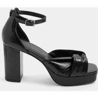 Yours Womens Wide Fit Twist Front Platform Block Heel Sandals - Black