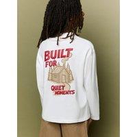 Mango Boys Back Print Long Sleeve T-Shirt - Light Cream
