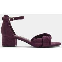Yours Womens Extra Wide Fit Twisted Low Block Heel Sandals - Purple