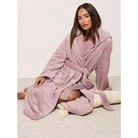 Pixiegirl Womens Petite Hooded Tie Waist Dressing Gown - Pink