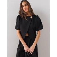 The Very Collection Womens Puff Sleeve Wrap Over Top - Black