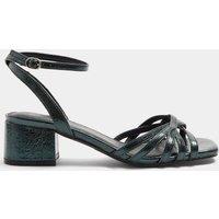 Yours Womens Crossover Strappy Low Block Heel Sandals - Green