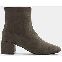 Yours Womens Wide Fit Block Heel Ankle Boots - Green