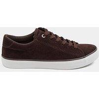 Yours Womens Wide Fit Slim Sole Lace-Up Trainers - Brown