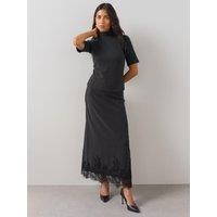 The Very Collection Womens Lace Trim Midaxi Skirt - Grey