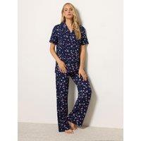 Long Tall Sally Womens Tall Soft Touch Button-Through Pyjama Set - Blue