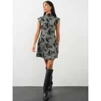 The Very Collection Womens High Neck Stretch Jersey Dress - Check