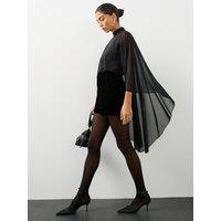 The Very Collection Womens High Neck Cape Top - Black