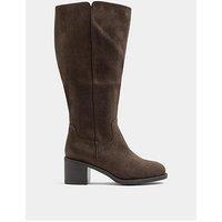 Yours Womens Extra Wide Fit Western Block Heel Long Boots - Brown