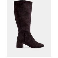 Yours Womens Extra Wide Fit Block Heel Almond Toe Boots - Brown