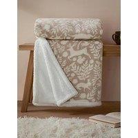Furn Skandi Woodland Sherpa 140X180 Throw Sable