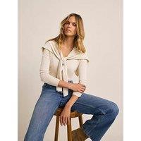 Mint Velvet Scarf Detail Cardigan - Cream